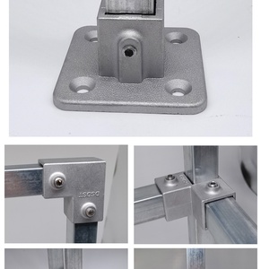 Connecteur en T pour tube carré en alliage d'aluminium avec technologie de moulage, surface polie, diamètre du trou de montage <span class=keywords><strong>30</strong></span> mm, connexion mâle - Product Image 4