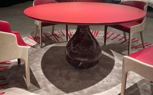 Hiện Đại Vòng Thép Không Gỉ Bữa Ăn Tối Thiêu Kết Đá Gấp Bằng Đá Cẩm Thạch Thời Trang Bàn Ăn Cho Nhà - Product Image 3