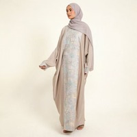 Ensemble Abaya Mosaïque pour Femmes, Hijab Inclus, Vêtements Modestes, Vêtements Musulmans Islamiques