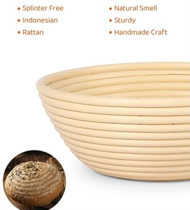 Juego de Cestas para Fermentar Pan de 10 Pulgadas con Forro de Tela, Raspador de Masa y Cuchilla para Pan, para Panaderos Profesionales y Caseros - Product Image 5