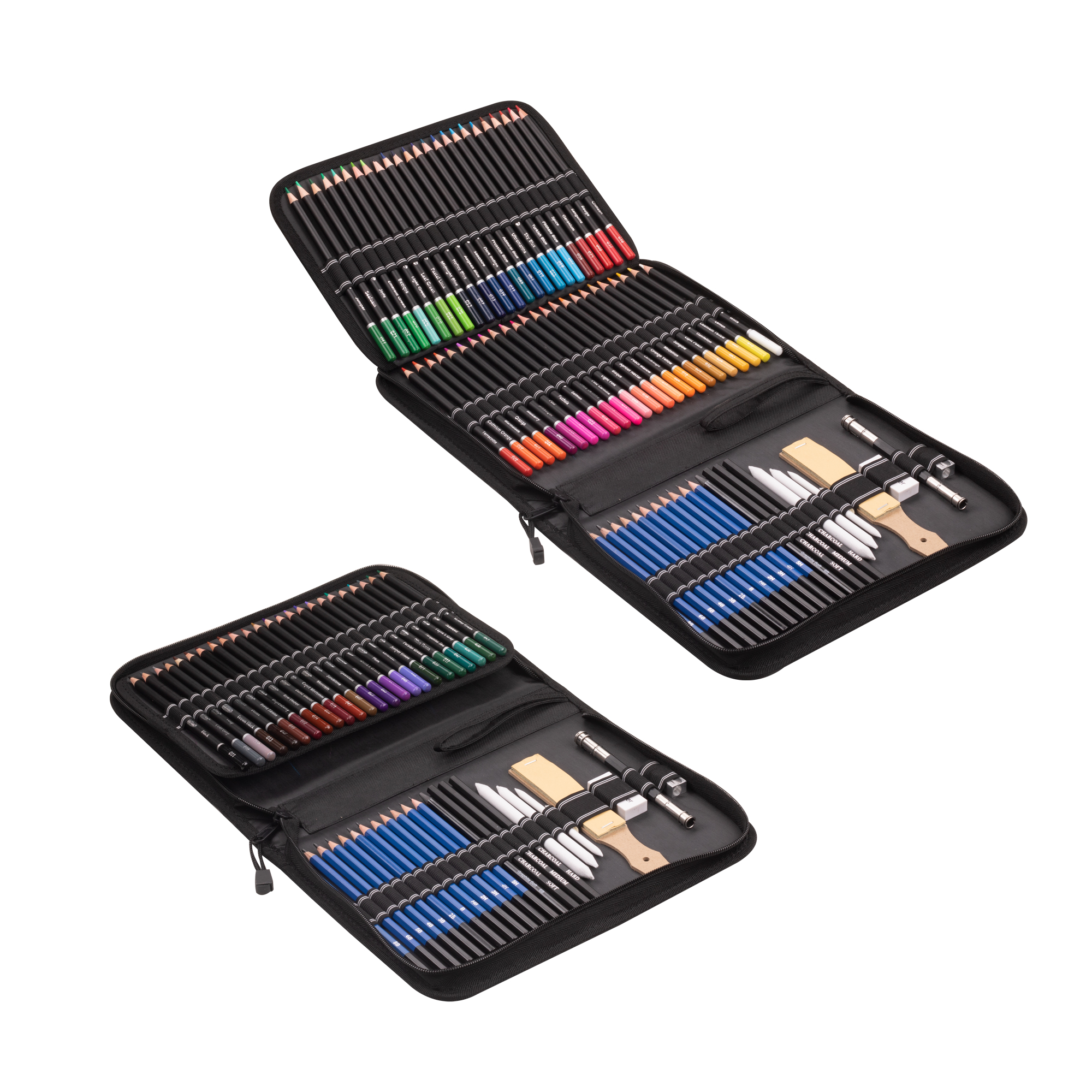 95 шт., профессиональные цветные карандаши в нейлоновом чехле, 72 цвета