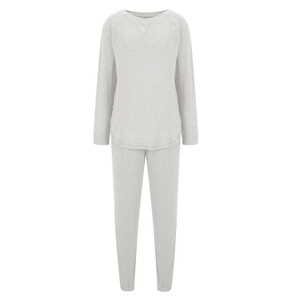 Hongbo Customised <strong>Thermal</strong> Front Logo Women's Winter Pajamas Soft &amp; Cozy Elegant O-Neck Long Sleeves Sleepwear - Product Image 4
