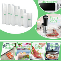 Rollos transparentes de plástico para sellado al vacío de grado alimenticio, bolsas de plástico para envasado al vacío, rollos de bolsas para sellado al vacío