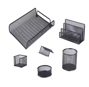 2025 nuovo ufficio in rete metallica 6 pezzi Set di cancelleria scuola e scrivania da ufficio forniture portapenne organizzatori di File articoli di cancelleria - Product Image 4