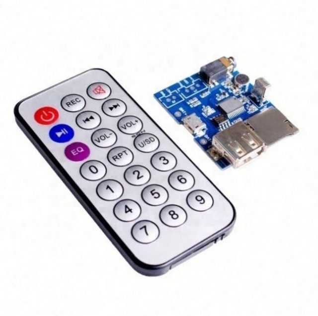 MP3+WAV+WMA Decoder Board 2W Amplifier TF Card Audio AUX WITH Remote Control