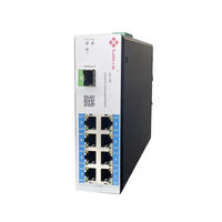 Din Rail mount 1 GE Fiber 8 GE port tembaga PoE DC 48V tidak terkelola Industri Gigabit Ethernet Switch ketersediaan stok