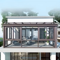 Véranda extérieure isolée en verre trempé double de style moderne pour villa résidentielle et hôtel