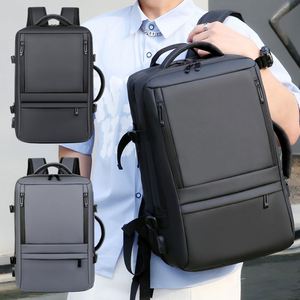 Sac à dos pour ordinateur portable de travail de bureau pour femmes noires personnalisé, sac à roulettes extensible avec chargeur USB, sac de voyage pour hommes - Product Image 5