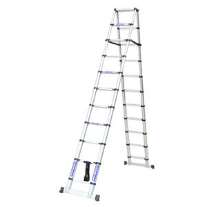 Échelle télescopique en alliage d'aluminium de style industriel, échelle télescopique à double face en forme de A - Product Image 5