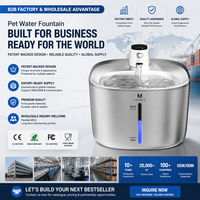 Fontaine à eau sans fil pour animaux de compagnie, grande capacité, en acier inoxydable, distributeur d'eau automatique pour chats et chiens, approvisionnement B2B