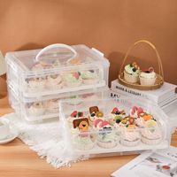 Support à cupcakes écologique, portable, transparent, multicouche, boîte de rangement scellée, boîte d'emballage pour muffins, qualité alimentaire