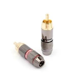 Metal audio Phono gold-plated solder 24k gold speaker plug RCA plug socket connector