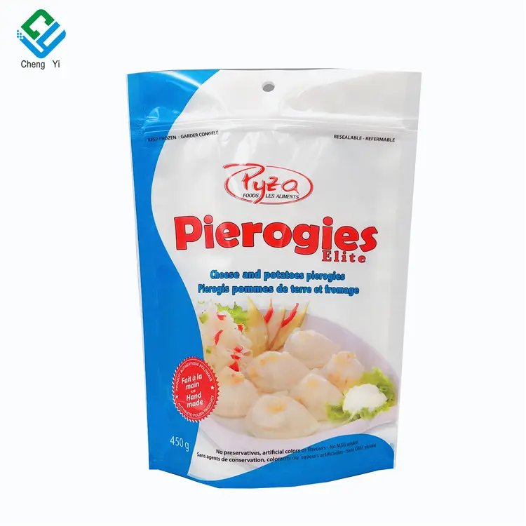 450g Hot Sell High Quality Customized Plastic Stand Up Bags With Zipper Fro Frozen Dumplings Packaging Bag