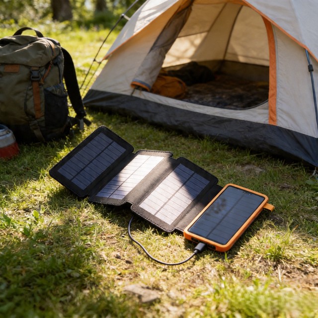 20000mAh Foldable Solar Charger Waterproof Power Bank with Outdoor Light for Camping