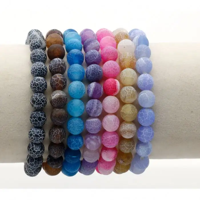 Wholesale healing gemstone beaded stretch bracelet 8mm multi colors brown green blue tiger eye natural stone bead bracelets