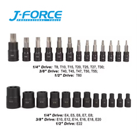Jeu de douilles Torx et de douilles externes de 25 pièces, douilles 13 étoiles et jeu de 12 E Torx femelles