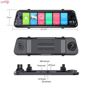 Zimtop 10 pouces Android 8.1 caméra de recul Adas Dash Cam voiture Dvr pleine touche Ips Gps navigateur Fhd 1080p 4g miroir - Product Image 2