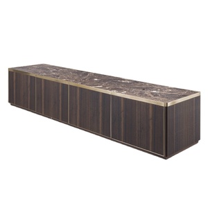 Wholesale Modern Marble <strong>Brown</strong> <strong>Tv</strong> Stands Cabinet <strong>Units</strong> Living Room Furniture - Product Image 1