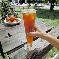 Ustensile à boire en verre à haute boule de 400ml, tasse à bière en verre de qualité restaurant, grande tasse à jus de mariage de camping