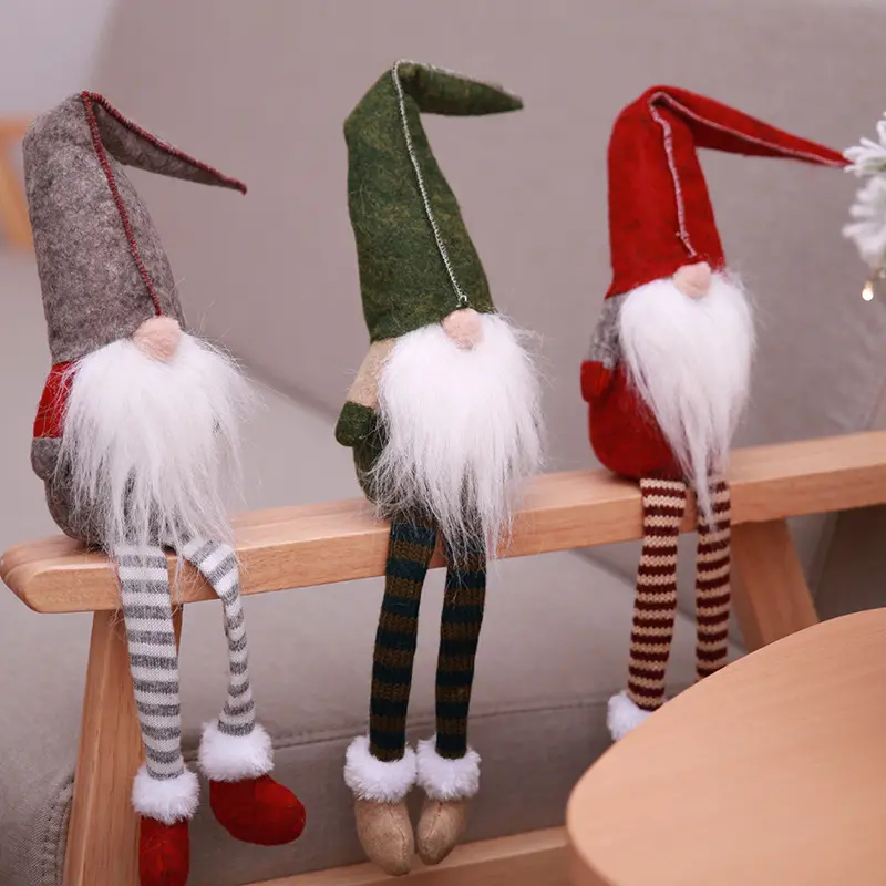 Bonecos de pelúcia para pendurar no rosto, bonecos para decoração de natal, elf, papai noel, gnome