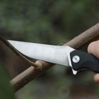 Couteau de poche pliant de survie G10 avec roulement à billes noir pour l'extérieur