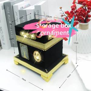 Muslim Eid Mubarak Star Decoration Golden Crescent Ramadan Crystal Glass <b>Table</b> Ornament Holiday Gift - Product Image 6