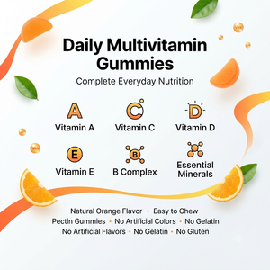 Gummies multivitaminés complets OEM ODM, 60 unités, à base de pectine, marque privée - Product Image 3