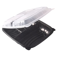 Boîte à lunch jetable RESG 9x9x3 pouces 1200ml, compatible micro-ondes, en plastique PP, pour emporter