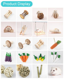 Giocattoli e accessori per animali domestici all'ingrosso del criceto, giocattoli da masticare del criceto delle scale di legno naturali messi per il pappagallo olandese del maiale del coniglio del criceto - Product Image 4