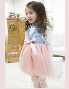 Vente en gros de t-shirts en coton à manches longues et dentelle, unis, avec ensembles de robes pour filles, provenant d'un fournisseur chinois - Product Image 6