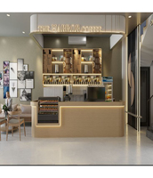 Meubles de bar contemporains pour l'extérieur, résistants à l'eau, en pierre et bois, avec finition verte circulaire rétroéclairée, design durable, pour la maison et les bars commerciaux