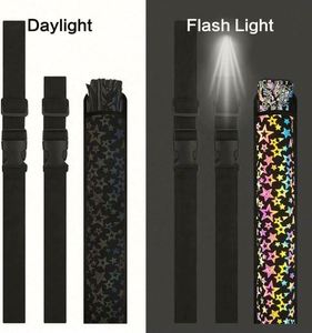 Abanico Plegable de Bambú Holográfico Iridiscente Grande para Fiestas, con Funda, para Hombre/Mujer - Product Image 4