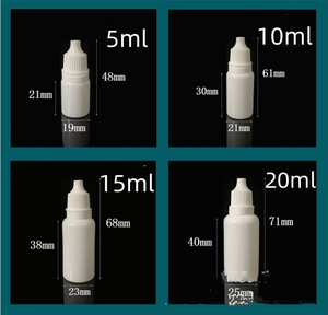 Chai nhựa PE nhỏ đựng mực, dung tích 5ml 10ml 15ml 20ml, đóng gói riêng lẻ, bán buôn. - Product Image 5