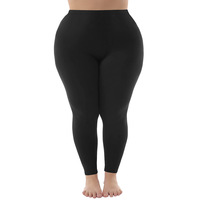Leggings de musculation pour femmes grandes tailles 1XL-5XL, longueur genou, couleur unie, en soie de lait fine, prêts à porter en extérieur, 300 lb