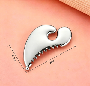 Planche Gua Sha en forme de larme en acier inoxydable, outil de <span class=keywords><strong>massage</strong></span> facial liftant, stimulation des points d'acupuncture, libération des fascias, planche de raclage - Product Image 3
