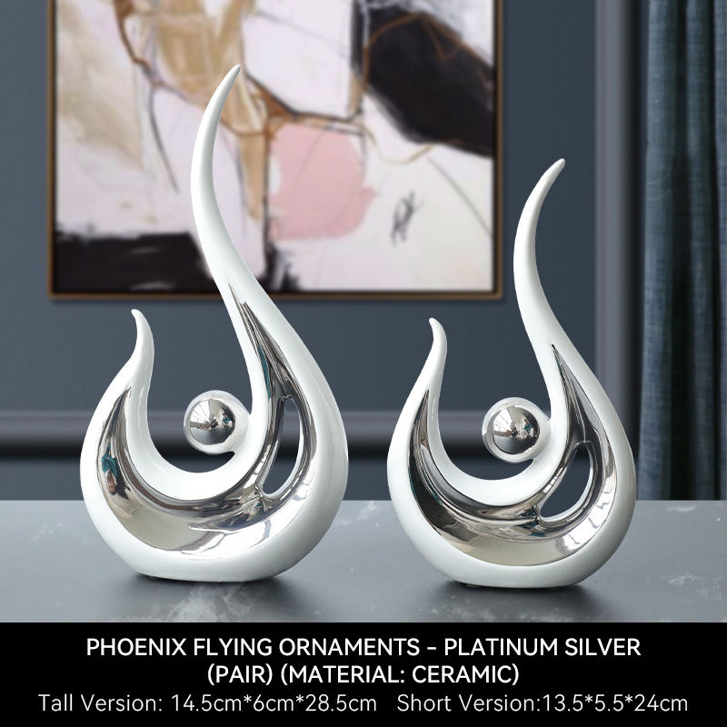 Phoenix Flying-Paire Argent Blanc