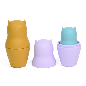 Juguetes Educativos de silicona para apilar a la muñeca, juguete para apilar a un bebé con forma de gato, sin BPA, nivel de grado alimenticio - Product Image 4