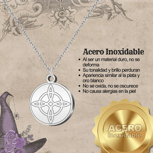 Ciondolo a nodo della strega in acciaio placcato argento con rodiatura alla moda perla d'acqua dolce zircone catena in oro rosa per fidanzamento - Product Image 5