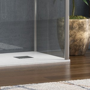 Kamalu KW4000 angolo 100x90cm cabina doccia moderna Anti-calcare vetro rettangolare cornice in alluminio per bagno - Product Image 6