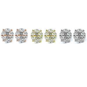 Hong Kong Vente en Gros Diamant Taille Brillant de Haute Qualité Plaqué Or Blanc Massif 18K Mode Occidentale Clou d'Oreille pour Fiançailles Mariage Fête - Product Image 4