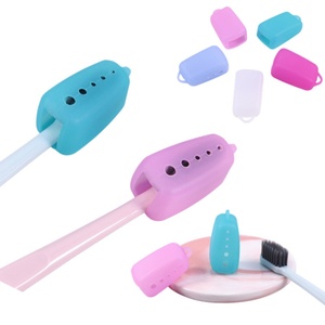 Hot Sale Customized Mini Portable Silicone Toothbrush Clip Eco-Friendly Kids Travel Case Cover Plastic <b>Bathroom</b> Accessory Boxed - Product Image 1