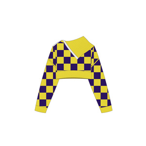 <span class=keywords><strong>Pull</strong></span> en maille asymétrique à <span class=keywords><strong>col</strong></span> <span class=keywords><strong>roulé</strong></span> pour <span class=keywords><strong>femme</strong></span>, motif écossais, coupe oversize, avec boutons, décontracté, court, pour l'hiver - Product Image 2