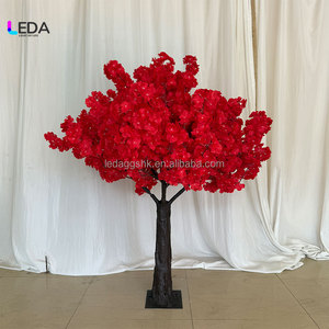 ต้นซากุระสีแดงประดิษฐ์จากผ้าไหม LEDA ขายดี ตกแต่งโต๊ะกลางสำหรับงานแต่งงาน งานวันเกิด และงานปาร์ตี้ - Product Image 1