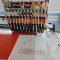 Machine à broder à 12 couleurs avec paillettes thermocollantes pour la création de motifs brillants