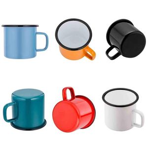 Tasses à boire en acier portables personnalisées imprimées avec poignée, réutilisables, en émail métallique de qualité alimentaire, pour le camping, la bière, promotionnelles - Product Image 3