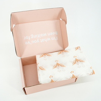 Papier de soie blanc avec motif d'oiseau orange, emballage personnalisé pour vêtements de mode