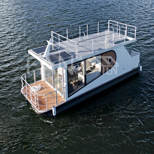 Maison flottante 2 chambres <span class=keywords><strong>Sea</strong></span> <span class=keywords><strong>king</strong></span> 10m 33 pieds Maison flottante en aluminium Système de traitement des eaux usées pour les bateaux Maison flottante avec terrasses sur le toit - Product Image 2