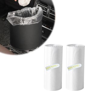 Car Trash <b>Bags</b>, 60 Counts Elastic Transparent Mini Garbage <b>Bags</b>, <b>Waterproof</b> Disposable Trash Can Liner Refills for Car Home - Product Image 1