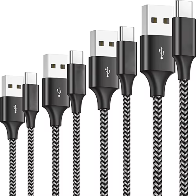 Factory Wholesale Price High Speed Nylon Braided 1m USB to Type C Fast Charger Cable for Mobile Phone Durable Braided Data Cable