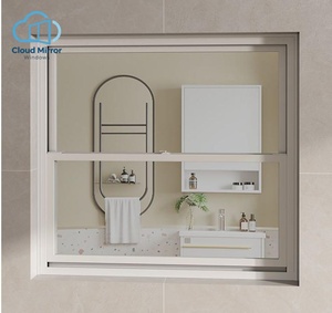 Fenêtre à levage vertical unidirectionnelle beige clair, fenêtre à levage suspendue, fenêtre à levage verticale résistante à l'humidité pour salle de bain - Product Image 1